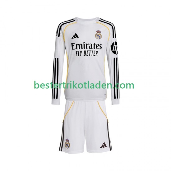 Fußballtrikot Real Madrid Heim Trikot Home 2025-2026 Langarm für Kinder