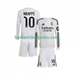 Fußballtrikot Real Madrid Mbappé Kylian 10 Heim Trikot Home 2025-2026 Langarm für Kinder