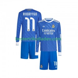 Fußballtrikot Real Madrid Rodrygo 11 Ausweich Trikot 3rd 2025-2026 Langarm für Kinder