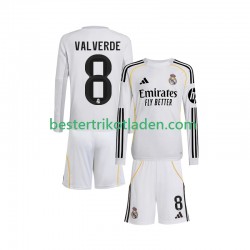 Fußballtrikot Real Madrid Valverde 8 Heim Trikot Home 2025-2026 Langarm für Kinder