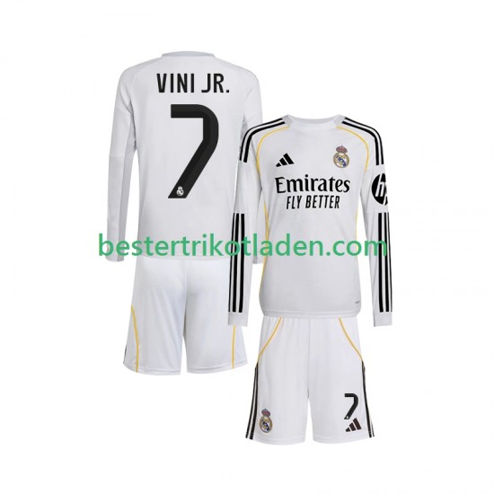 Fußballtrikot Real Madrid Vinicius Junior 7 Heim Trikot Home 2025-2026 Langarm für Kinder