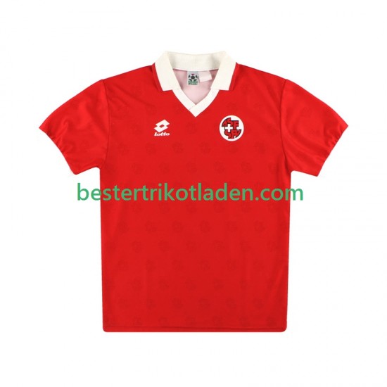 Fußballtrikot Schweiz Retro Heim Trikot Home 1994 Kurzarm für Herren