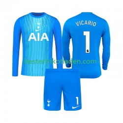 Fußballtrikot Tottenham Hotspur Guglielmo Vicario 1 Torwart Auswärts Trikot Away 2025-2026 Langarm für Kinder