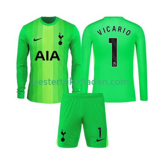 Fußballtrikot Tottenham Hotspur Guglielmo Vicario 1 Torwart Heim Trikot Home 2025-2026 Langarm für Kinder