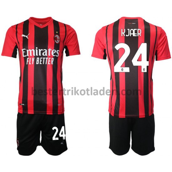 Fußballtrikot AC Mailand Simon Kjaer 24 Heim Trikot Home 2021-2022 für Kinder