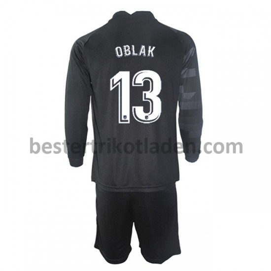 Fußballtrikot Atlético Madrid Torwart Jan Oblak 13 Auswärts Trikot Away 2021-2022 Langarm für Kinder