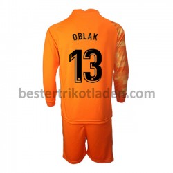 Fußballtrikot Atlético Madrid Torwart Jan Oblak 13 Heim Trikot Home 2021-2022 Langarm für Kinder