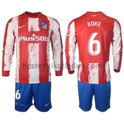 Fußballtrikot Atlético Madrid Koke 6 Heim Trikot Home 2021-2022 Langarm für Kinder