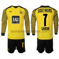 Fußballtrikot Borussia Dortmund Sancho 7 Heim Trikot Home 2021-2022 Langarm für Kinder