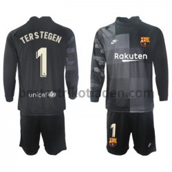 Fußballtrikot FC Barcelona Torwart Ter Stegen 1 Auswärts Trikot Away 2021-2022 Langarm für Kinder