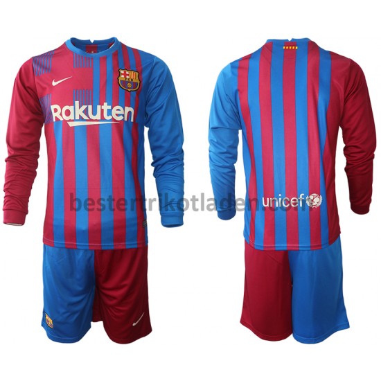 Fußballtrikot FC Barcelona Heim Trikot Home 2021-2022 Langarm für Kinder