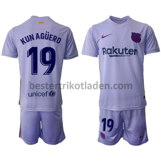Fußballtrikot FC Barcelona Kun Agüero 19 Auswärts Trikot Away 2021-2022 für Kinder