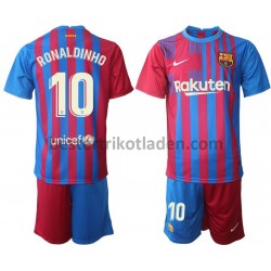 Fußballtrikot FC Barcelona Ronaldinho 10 Heim Trikot Home 2021-2022 Langarm für Kinder