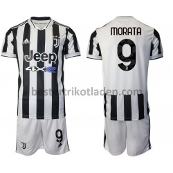 Fußballtrikot Juventus Turin Alvaro Morata 9 Heim Trikot Home 2021-2022 für Kinder