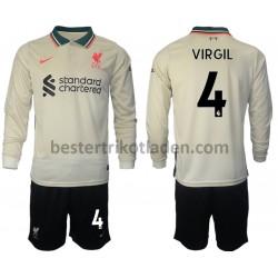 Fußballtrikot Liverpool Virgil van Dijk 4 Auswärts Trikot Away 2021-2022 Langarm für Kinder