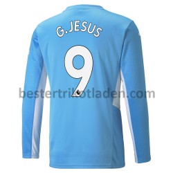 Fußballtrikot Manchester City Gabriel Jesus 9 Heim Trikot Home 2021-2022 Langarm für Herren