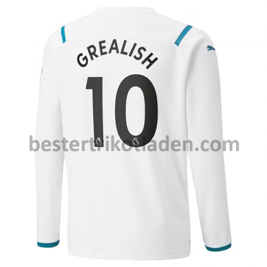 Fußballtrikot Manchester City Jack Grealish 10 Auswärts Trikot Away 2021-2022 Langarm für Herren