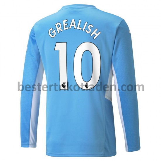 Fußballtrikot Manchester City Jack Grealish 10 Heim Trikot Home 2021-2022 Langarm für Herren