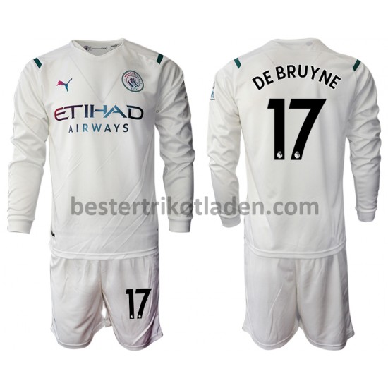 Fußballtrikot Manchester City Kevin De Bruyne 17 Auswärts Trikot Away 2021-2022 Langarm für Kinder