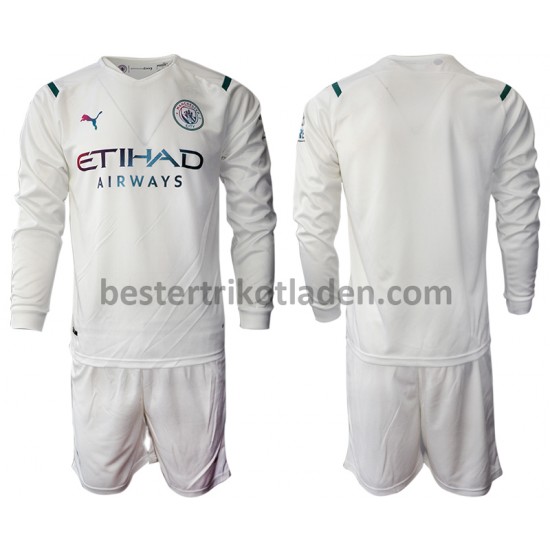 Fußballtrikot Manchester City Auswärts Trikot Away 2021-2022 Langarm für Kinder