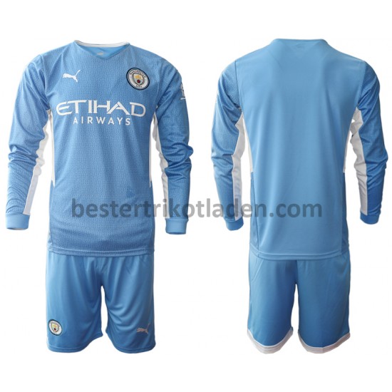 Fußballtrikot Manchester City Heim Trikot Home 2021-2022 Langarm für Kinder