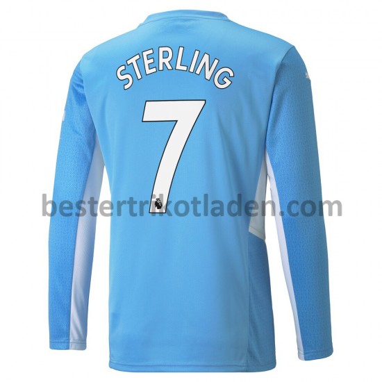Fußballtrikot Manchester City Raheem Sterling 7 Heim Trikot Home 2021-2022 Langarm für Herren