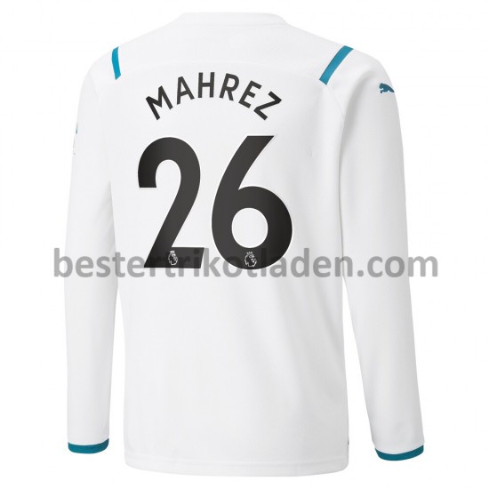 Fußballtrikot Manchester City Riyad Mahrez 26 Auswärts Trikot Away 2021-2022 Langarm für Herren