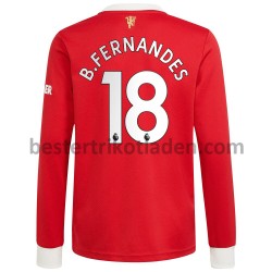 Fußballtrikot Manchester United Bruno Fernandes 18 Heim Trikot Home 2021-2022 Langarm für Herren
