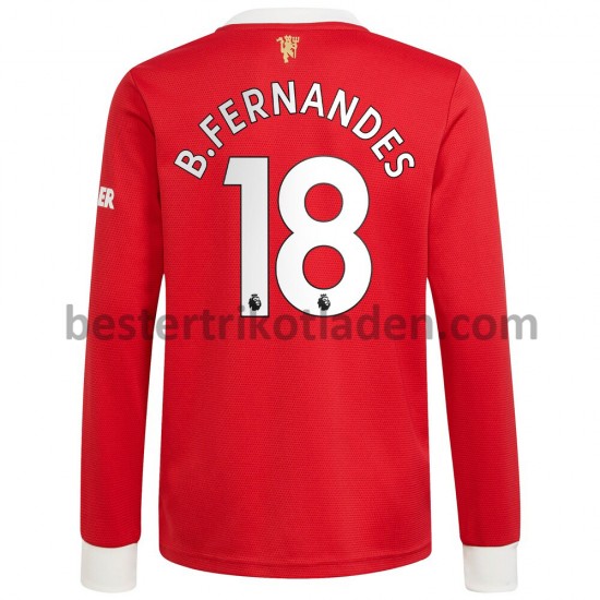 Fußballtrikot Manchester United Bruno Fernandes 18 Heim Trikot Home 2021-2022 Langarm für Herren
