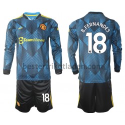 Fußballtrikot Manchester United Bruno Fernandes 18 Ausweich Trikot 3rd 2021-2022 Langarm für Kinder
