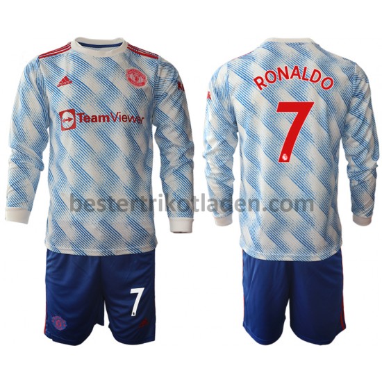 Fußballtrikot Manchester United Cristiano Ronaldo 7 Auswärts Trikot Away 2021-2022 Langarm für Kinder