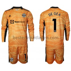 Fußballtrikot Manchester United David de Gea 1 Torwart Heim Trikot Home 2021-2022 Langarm für Kinder