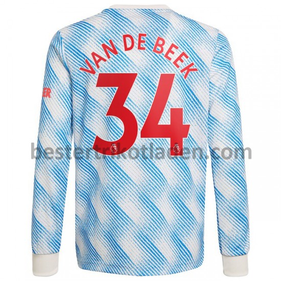 Fußballtrikot Manchester United Donny Van De Beek 34 Auswärts Trikot Away 2021-2022 Langarm für Herren