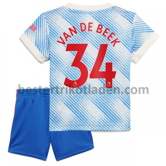 Fußballtrikot Manchester United Donny Van De Beek 34 Auswärts Trikot Away 2021-2022 für Kinder