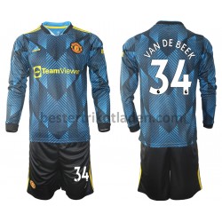 Fußballtrikot Manchester United Donny Van De Beek 34 Ausweich Trikot 3rd 2021-2022 Langarm für Kinder