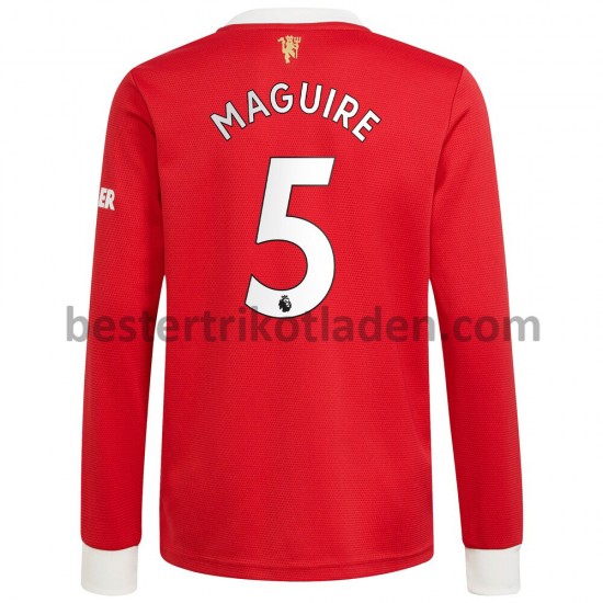 Fußballtrikot Manchester United Harry Maguire 5 Heim Trikot Home 2021-2022 Langarm für Herren