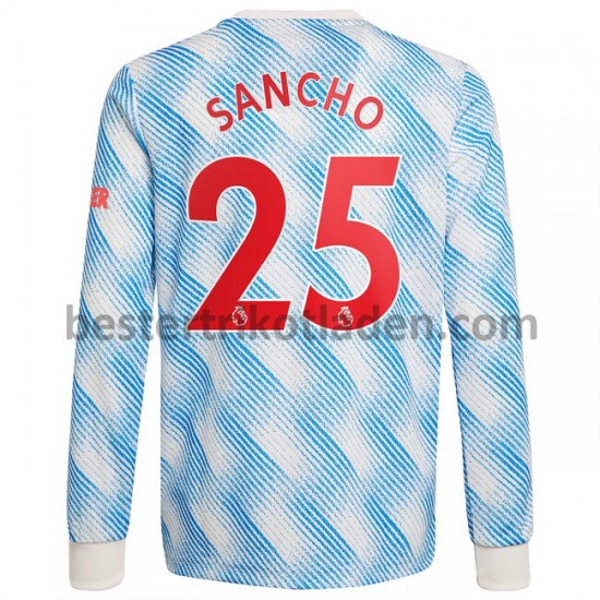Fußballtrikot Manchester United Jadon Sancho 25 Auswärts Trikot Away 2021-2022 Langarm für Herren