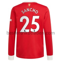 Fußballtrikot Manchester United Jadon Sancho 25 Heim Trikot Home 2021-2022 Langarm für Herren