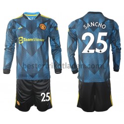 Fußballtrikot Manchester United Jadon Sancho 25 Ausweich Trikot 3rd 2021-2022 Langarm für Kinder