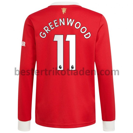 Fußballtrikot Manchester United Mason Greenwood 11 Heim Trikot Home 2021-2022 Langarm für Herren