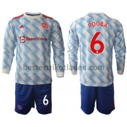 Fußballtrikot Manchester United Paul Pogba 6 Auswärts Trikot Away 2021-2022 Langarm für Kinder