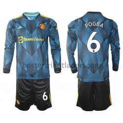 Fußballtrikot Manchester United Paul Pogba 6 Ausweich Trikot 3rd 2021-2022 Langarm für Kinder