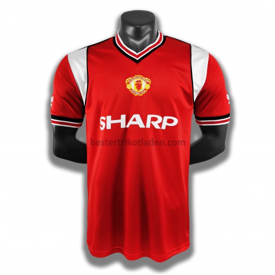 Fußballtrikot Manchester United Retro Heim Trikot Home 1985 für Herren
