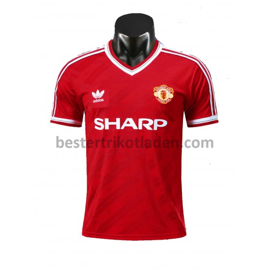 Fußballtrikot Manchester United Retro Heim Trikot Home 1986 für Herren