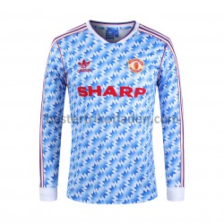 Fußballtrikot Manchester United Retro Heim Trikot Home 1992 Langarm für Herren