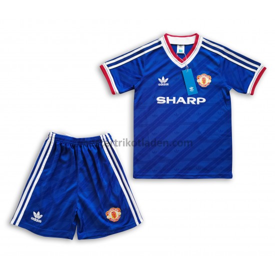 Fußballtrikot Manchester United Retro Auswärts Trikot Away 1986 für Kinder