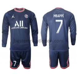 Fußballtrikot Paris Saint-Germain Mbappe 7 Heim Trikot Home 2021-2022 Langarm für Kinder