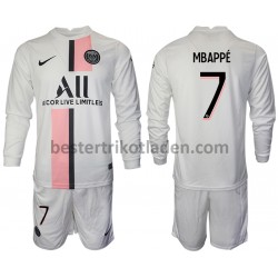 Fußballtrikot Paris Saint-Germain Kylian Mbappe 7 Auswärts Trikot Away 2021-2022 Langarm für Kinder