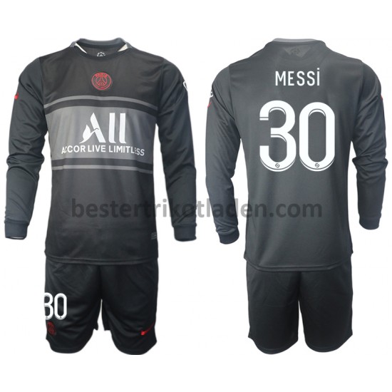 Fußballtrikot Paris Saint-Germain Lionel Messi 30 Ausweich Trikot 3rd 2021-2022 Langarm für Kinder