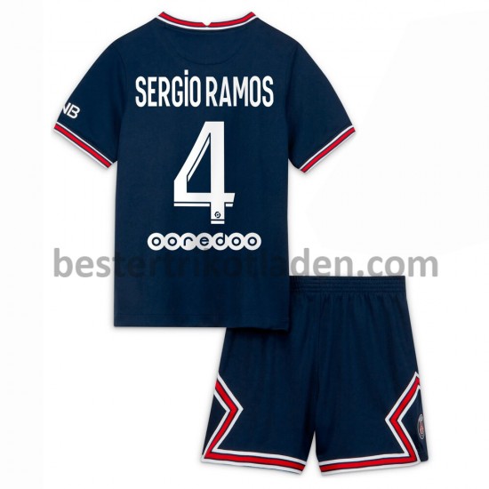 Fußballtrikot Paris Saint-Germain Sergio Ramos 4 Heim Trikot Home 2021-2022 für Kinder